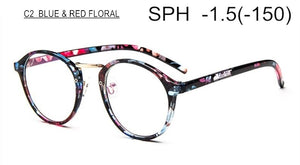 Prescription Glasses Nearsighted SPH -1.0 TO -6.0 Men Women Exquisite Round Frame Myopia Spectacles With Dioptre