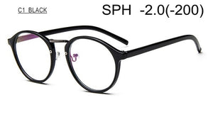 Prescription Glasses Nearsighted SPH -1.0 TO -6.0 Men Women Exquisite Round Frame Myopia Spectacles With Dioptre