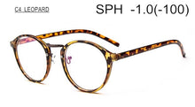 Load image into Gallery viewer, Prescription Glasses Nearsighted SPH -1.0 TO -6.0 Men Women Exquisite Round Frame Myopia Spectacles With Dioptre