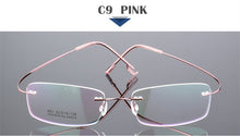 Load image into Gallery viewer, SUMONDY Rimless Titanium Alloy Glasses Frame Men Women Square Plain Glass Spectacles Toughness Prescription Eyewear Frames UF60