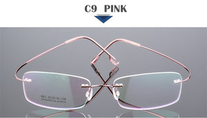 SUMONDY Rimless Titanium Alloy Glasses Frame Men Women Square Plain Glass Spectacles Toughness Prescription Eyewear Frames UF60