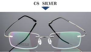 SUMONDY Rimless Titanium Alloy Glasses Frame Men Women Square Plain Glass Spectacles Toughness Prescription Eyewear Frames UF60