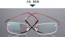 Load image into Gallery viewer, SUMONDY Rimless Titanium Alloy Glasses Frame Men Women Square Plain Glass Spectacles Toughness Prescription Eyewear Frames UF60