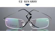 Load image into Gallery viewer, SUMONDY Rimless Titanium Alloy Glasses Frame Men Women Square Plain Glass Spectacles Toughness Prescription Eyewear Frames UF60