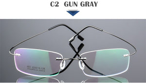 SUMONDY Rimless Titanium Alloy Glasses Frame Men Women Square Plain Glass Spectacles Toughness Prescription Eyewear Frames UF60