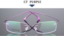 Load image into Gallery viewer, SUMONDY Rimless Titanium Alloy Glasses Frame Men Women Square Plain Glass Spectacles Toughness Prescription Eyewear Frames UF60