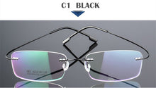 Load image into Gallery viewer, SUMONDY Rimless Titanium Alloy Glasses Frame Men Women Square Plain Glass Spectacles Toughness Prescription Eyewear Frames UF60