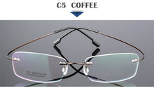 Load image into Gallery viewer, SUMONDY Rimless Titanium Alloy Glasses Frame Men Women Square Plain Glass Spectacles Toughness Prescription Eyewear Frames UF60