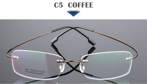 SUMONDY Rimless Titanium Alloy Glasses Frame Men Women Square Plain Glass Spectacles Toughness Prescription Eyewear Frames UF60