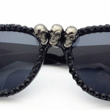 Load image into Gallery viewer, SUMONDY Skull Rhinestone Sunglasses Woman Men Black Cat-Eye Steampunk CE Sun Shades Party Festival Hip Hop Style SU39