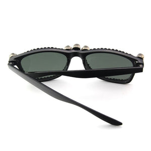 SUMONDY Skull Rhinestone Sunglasses Woman Men Black Cat-Eye Steampunk CE Sun Shades Party Festival Hip Hop Style SU39