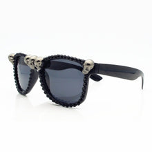 Load image into Gallery viewer, SUMONDY Skull Rhinestone Sunglasses Woman Men Black Cat-Eye Steampunk CE Sun Shades Party Festival Hip Hop Style SU39