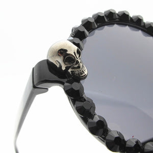 SUMONDY Skull Round Frame Sunglasses Men Women Bardian Cool Black Party Sun Glasses Halloween Ball Hip Hop Funny Eyeglasses SU41