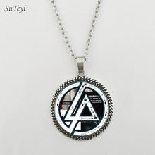 Carica l&#39;immagine nel visualizzatore di Gallery, Accessori moda Logo americano dei Linkin Park Collana Linkin Park Gioielli Cupola di vetro Collane e pendenti Abbigliamento da uomo 