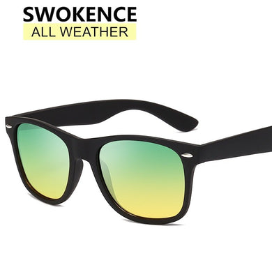 SWOKENCE High End All-weather Night Vision Sunglasses Women Men Day And Night Dual-purpose Rivet Driving Optics Spectacles SA83