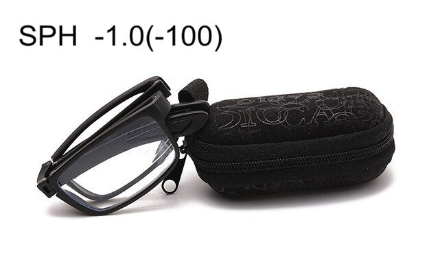 SWOKENCE SPH -1 to -4.0 Folded Prescription Glasses For Myopia Women Men Collapsed Frame Spectacles For Nearsighted Folding F120
