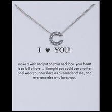 Carica l&#39;immagine nel visualizzatore di Gallery, Sale 1PC Fashion Silvery Shiny Charms Necklace crystal Pendant letters Personalized Letters Necklaces Women Jewelry