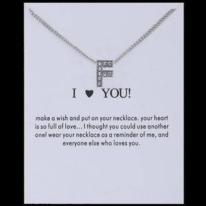 Sale 1PC Fashion Silvery Shiny Charms Necklace crystal Pendant letters Personalized Letters Necklaces Women Jewelry