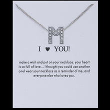 Carica l&#39;immagine nel visualizzatore di Gallery, Sale 1PC Fashion Silvery Shiny Charms Necklace crystal Pendant letters Personalized Letters Necklaces Women Jewelry
