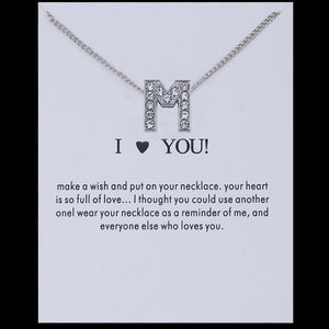 Sale 1PC Fashion Silvery Shiny Charms Necklace crystal Pendant letters Personalized Letters Necklaces Women Jewelry
