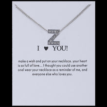 Carica l&#39;immagine nel visualizzatore di Gallery, Sale 1PC Fashion Silvery Shiny Charms Necklace crystal Pendant letters Personalized Letters Necklaces Women Jewelry