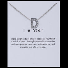 Carica l&#39;immagine nel visualizzatore di Gallery, Sale 1PC Fashion Silvery Shiny Charms Necklace crystal Pendant letters Personalized Letters Necklaces Women Jewelry