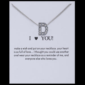Sale 1PC Fashion Silvery Shiny Charms Necklace crystal Pendant letters Personalized Letters Necklaces Women Jewelry