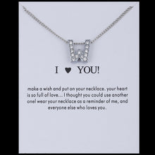 Carica l&#39;immagine nel visualizzatore di Gallery, Sale 1PC Fashion Silvery Shiny Charms Necklace crystal Pendant letters Personalized Letters Necklaces Women Jewelry