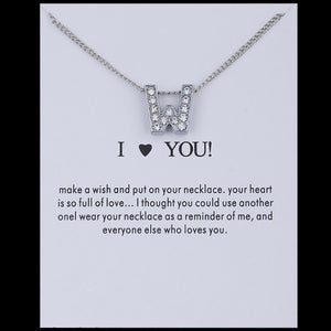 Sale 1PC Fashion Silvery Shiny Charms Necklace crystal Pendant letters Personalized Letters Necklaces Women Jewelry