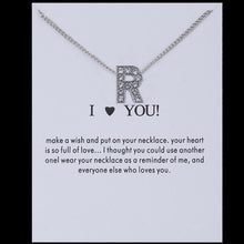 Carica l&#39;immagine nel visualizzatore di Gallery, Sale 1PC Fashion Silvery Shiny Charms Necklace crystal Pendant letters Personalized Letters Necklaces Women Jewelry