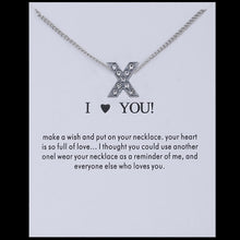 Carica l&#39;immagine nel visualizzatore di Gallery, Sale 1PC Fashion Silvery Shiny Charms Necklace crystal Pendant letters Personalized Letters Necklaces Women Jewelry