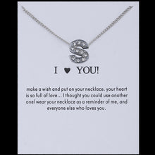 Carica l&#39;immagine nel visualizzatore di Gallery, Sale 1PC Fashion Silvery Shiny Charms Necklace crystal Pendant letters Personalized Letters Necklaces Women Jewelry