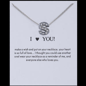 Sale 1PC Fashion Silvery Shiny Charms Necklace crystal Pendant letters Personalized Letters Necklaces Women Jewelry