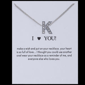 Sale 1PC Fashion Silvery Shiny Charms Necklace crystal Pendant letters Personalized Letters Necklaces Women Jewelry