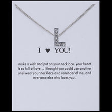 Carica l&#39;immagine nel visualizzatore di Gallery, Sale 1PC Fashion Silvery Shiny Charms Necklace crystal Pendant letters Personalized Letters Necklaces Women Jewelry