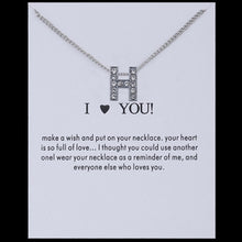 Carica l&#39;immagine nel visualizzatore di Gallery, Sale 1PC Fashion Silvery Shiny Charms Necklace crystal Pendant letters Personalized Letters Necklaces Women Jewelry