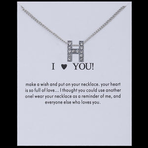 Sale 1PC Fashion Silvery Shiny Charms Necklace crystal Pendant letters Personalized Letters Necklaces Women Jewelry