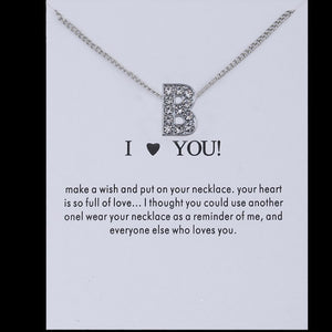 Sale 1PC Fashion Silvery Shiny Charms Necklace crystal Pendant letters Personalized Letters Necklaces Women Jewelry