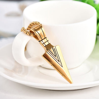 Sale 1PC Punk Striking Men's Vintage Alloy Spearhead Arrowhead Pendant Necklace for Men Chocker Stainless Steel Fashion Jewelry