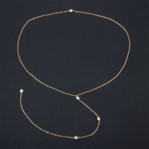Sale 1Pc Golden/Silvery 2 Styles Crystal Long Sexy Backless Body Bare Back Pendant Necklace Chain Fashion Jewelry Charm Gift