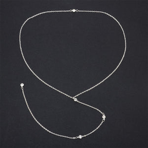 Sale 1Pc Golden/Silvery 2 Styles Crystal Long Sexy Backless Body Bare Back Pendant Necklace Chain Fashion Jewelry Charm Gift