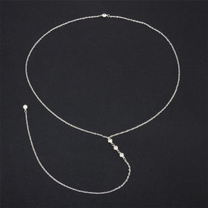 Sale Women Long Necklace Body Sexy Chain Bare Back Gold Silver Gold Crystal Pendant Chain Necklace Backdrop Beach Body jewelry