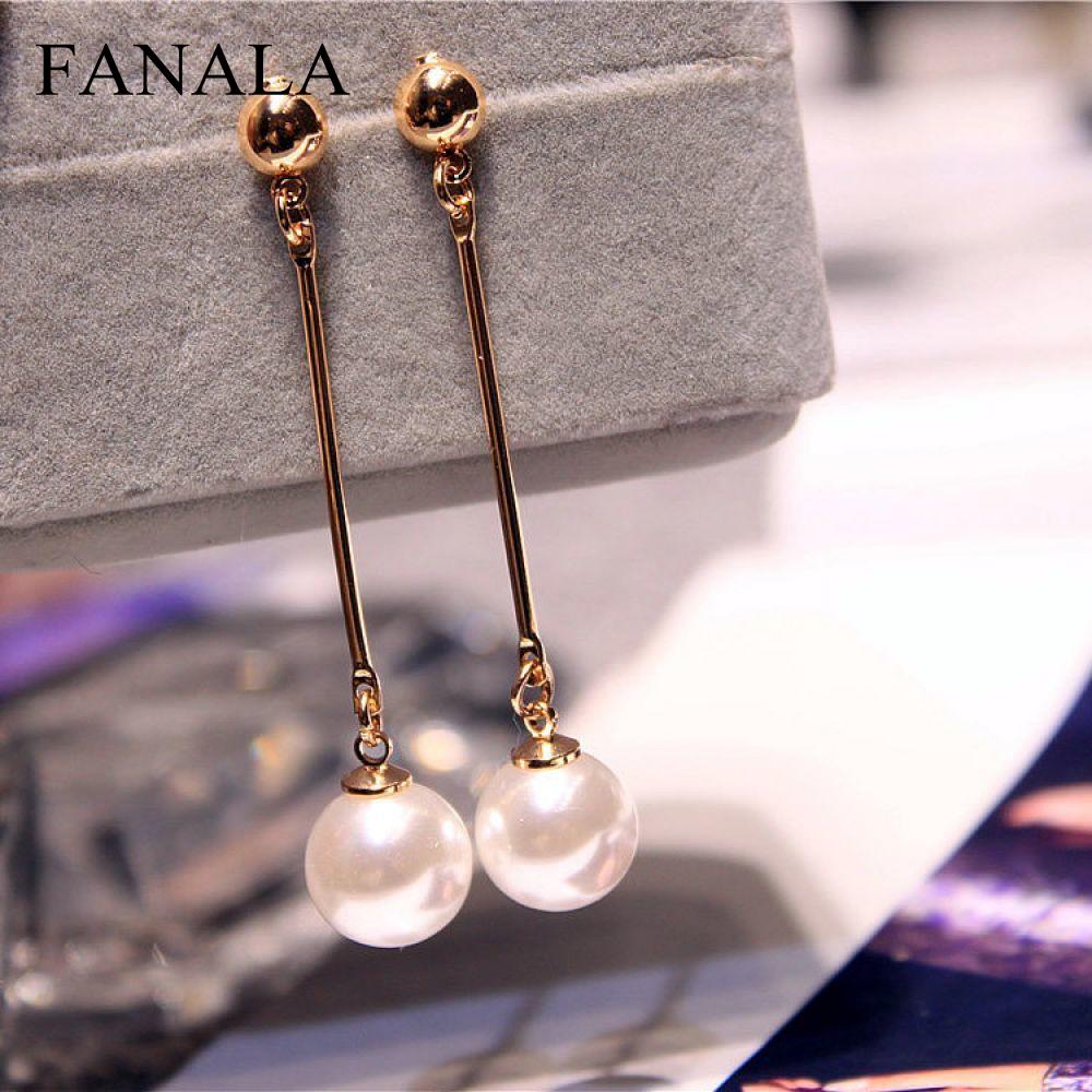 Same Wholesale Vintage Jewelry Tassel Long Korean Fashion Earrings Paragraph Imitation Pearl Female Earrings Section Star The