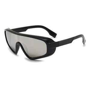 Samjune Personality Dazzle Color Large Frame Sunglasses Women Retro Conjoined Connected Piece Windshield Sun Glasses