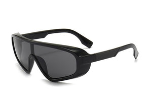 Samjune Personality Dazzle Color Large Frame Sunglasses Women Retro Conjoined Connected Piece Windshield Sun Glasses