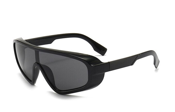 Samjune Personality Dazzle Color Large Frame Sunglasses Women Retro Conjoined Connected Piece Windshield Sun Glasses