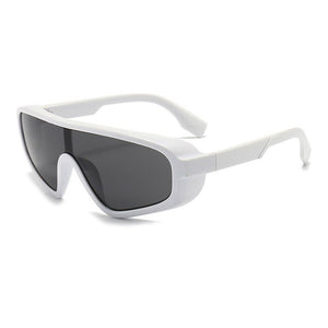 Samjune Personality Dazzle Color Large Frame Sunglasses Women Retro Conjoined Connected Piece Windshield Sun Glasses