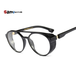 Samjune Steampunk Sunglasses Women Men Retro Goggles Round Flip Up Glasses steam punk Vintage Eyewear Oculos de sol