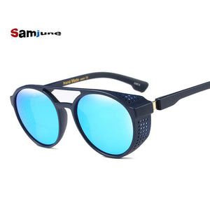 Samjune Steampunk Sunglasses Women Men Retro Goggles Round Flip Up Glasses steam punk Vintage Eyewear Oculos de sol