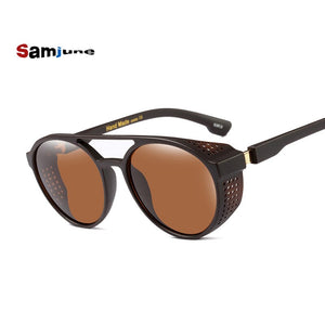 Samjune Steampunk Sunglasses Women Men Retro Goggles Round Flip Up Glasses steam punk Vintage Eyewear Oculos de sol